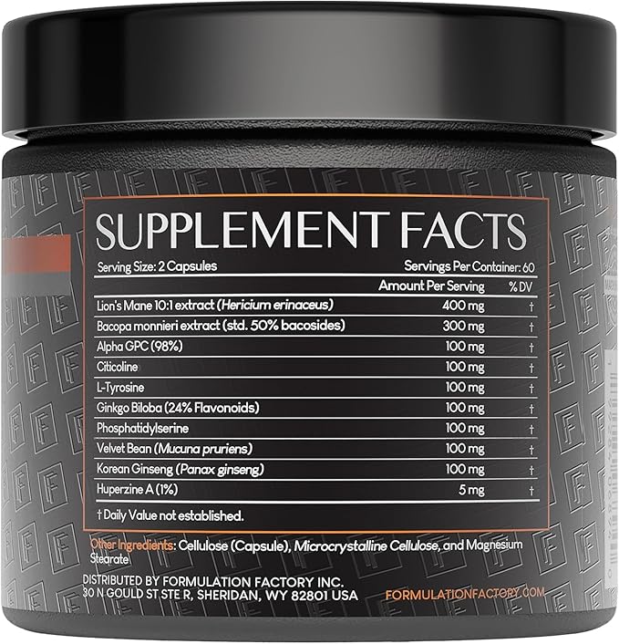 BOSS Mode 10-in-1 Nootropic Cognitive Enhancement Supplement, Focus & Memory Booster, Featuring Lion’s Mane, Bacopa Monnieri, Alpha-GPC, Ginseng & More 240 Capsules (2 Pack)