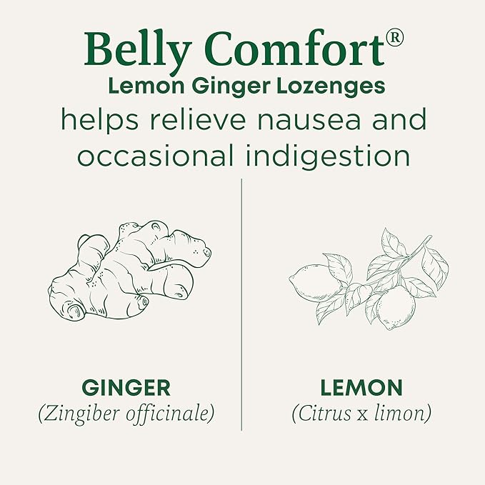 Traditional Medicinals, Organic Belly Comfort Lozenges Lemon Ginger, Relieves Nausea, 30 Individually Wrapped Lozenges
