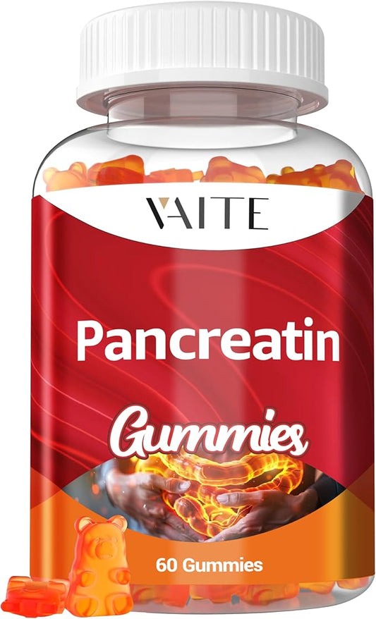 Pancreatin Enzyme Gummies 1000mg – Enzyme Blend for Protein & Carbohydrate Digestion – Digestive Support for Adults with Protease, Amylase & Lipase – Gentle Formula – Non-GMO, Gluten-Free – 60 Gummies
