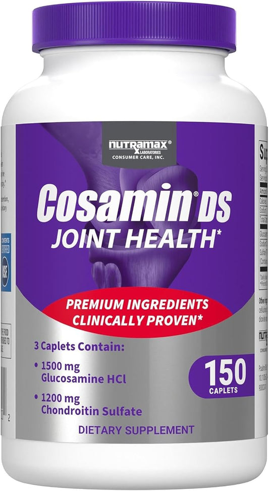 Nutramax Laboratories Cosamin® DS Joint Health Supplement with Glucosamine & Chondroitin for Men’s & Women's Joint Health, 150 Caplets