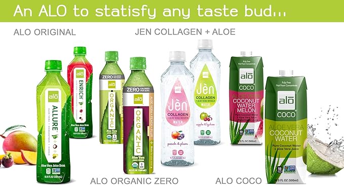ALO Aloe Vera Juice Drink | SPRING - Aloe Vera + Mixed Berry | 16.9 fl oz, Pack of 12 | Plant-Based Drink with Real Aloe Pulp