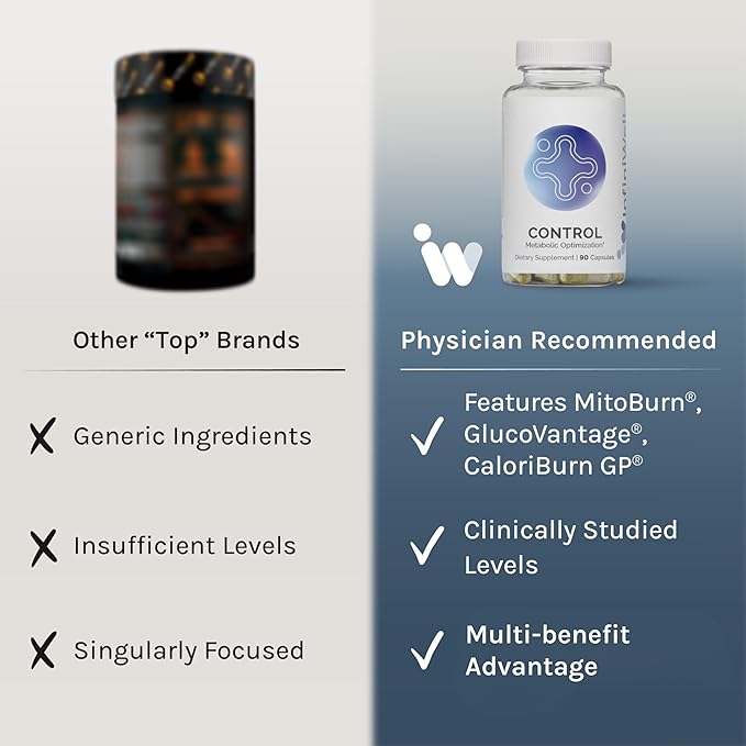 InfiniWell Control - Formulated for Metabolic Health & Energy Support - Unlock Disciplined Metabolic Support - Comprehensive Fomula with Next Generation Berberbine (90 Capsules)