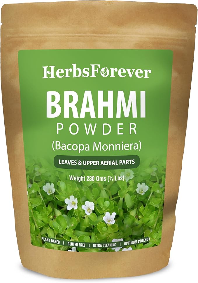 Brahmi Powder I 100% Pure Bacopa Monnieri I Natural Herbal Supplement – Non-GMO, Vegan, Gluten-Free I Supports Wellness – Premium Quality 230 GMS