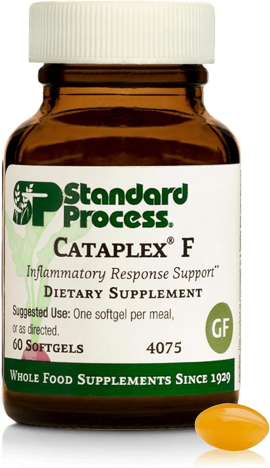 Standard Process Inc. Cataplex F - Whole Food Supplement, Metabolism, Skin Health and Hair Health with Vitamin B6, Flaxseed Oil - 60 Softgels