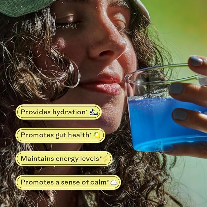 Wooden Spoon Herbs Magic Magnesium Citrate Powder Supplement | Anxiety & Stress Relief, Muscle, Bone, & Digestive Health, & Restful Sleep | Lemonade Flavor & Fun Spirulina Blue Color | Sachets (10-pk)