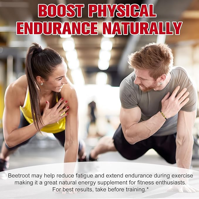 Beet Root Capsules for Natural Energy & Endurance Support,1300mg Beetroot Powder,Beet Supplement to Support Circulation and Blood Flow- 60 Capsules,30-Day Supply