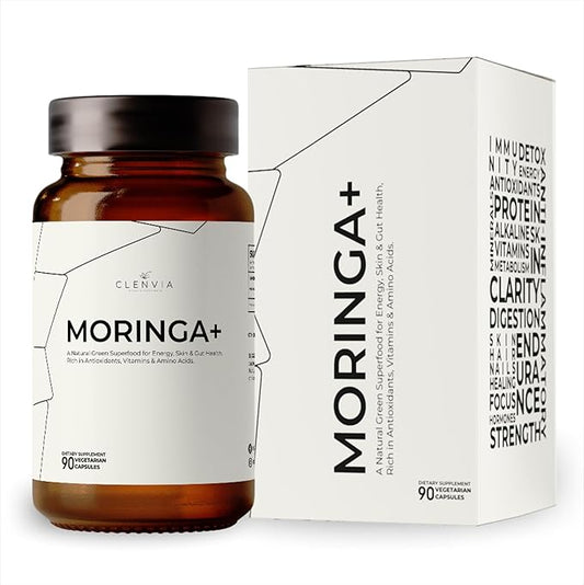 Organic Moringa Capsules 1000mg – 100% Pure Moringa Leaf Powder – Premium Quality Green Superfood Supplement – Rich Botanical Source with Natural Plant-Based Ingredients – 90 Capsules – Made in USA