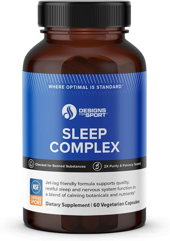 Designs for Sport Sleep Complex - Supports Relaxation & Restful Sleep* - Nutrients & Botanicals with Neurotransmitter Precursors - NSF Certified for Sport - 60 Vegetarian Capsules