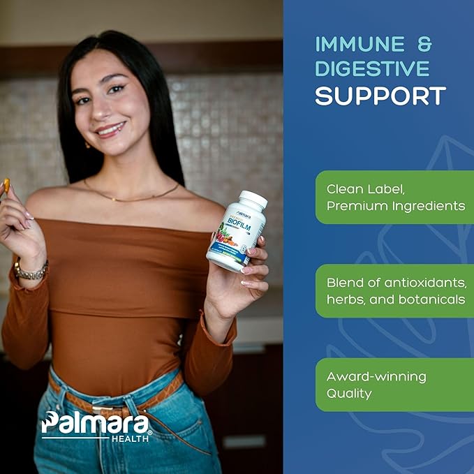 Premium Biofilm Defense Complex: Antioxidants, Herbs and Botanicals for Immune System Support & Digestive Health | 60 Capsules
