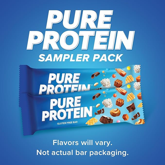 Pure Protein Variety Pack - 12 Count Box | 20g High Protein, Gluten-Free, On-the-Go Snack | Ideal Pre & Post-Workout Fuel | Low Sugar, Great Taste!