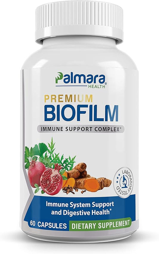 Premium Biofilm Defense Complex: Antioxidants, Herbs and Botanicals for Immune System Support & Digestive Health | 60 Capsules