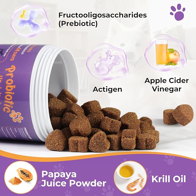 Probiotics for All Breeds and Ages Dogs, Support Gut Digestive Health, Anti Diarrhea, Constipation Relief, No More Allergies, Dog Supplements - Pork Flavor - 90 Soft Chews