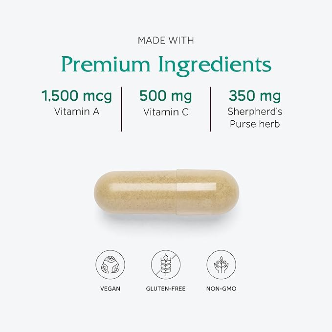Vitanica Slow Flow, Menstrual Flow Support, Vegan, 60 Capsules