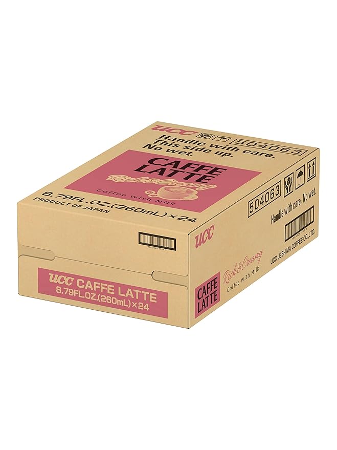 UCC Ready to Drink Caffe Latte, 8.79 FL OZ (Pack of 24), Delicious, Rich and Creamy, Convenient Bottled Coffee Drinks For On-the-Go, Imported from Japan