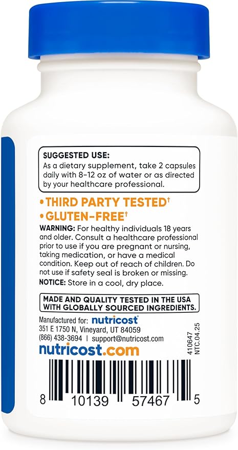 Nutricost Liposomal Glutathione Supplement 60 Capsules, 720 mg Per Serving - Vegan, GMO-Free, 30 Servings