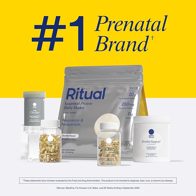 Ritual Prenatal Multivitamin and Gut Duo Supplements with Prenatal Vitamins and Synbiotic+: 3-in-1 Probiotic, Prebiotic, Postbiotic, Supports Pregnancy, and Gut Health, 30 Day Supply