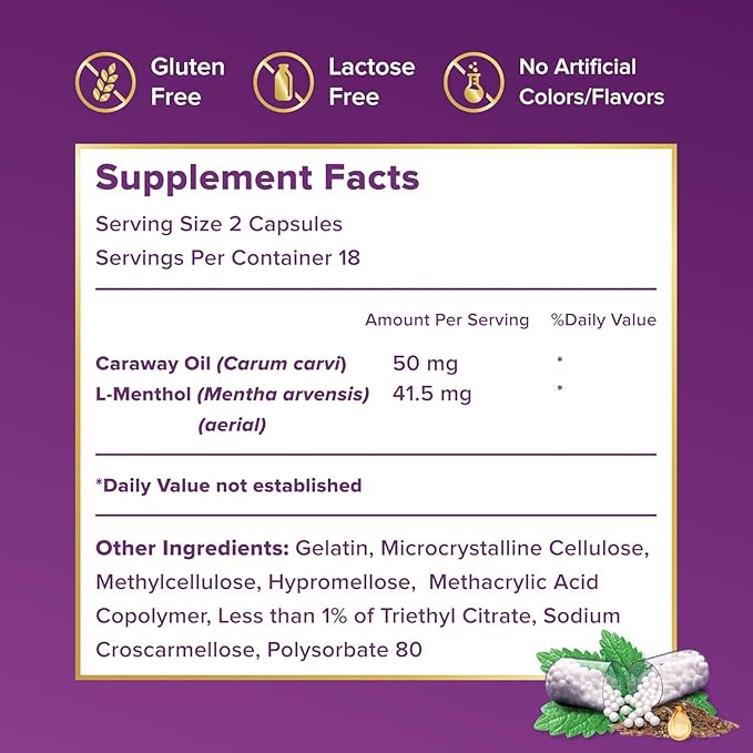 FDgard Gut Health Supplement, Indigestion, Nausea & Bloating, Upset Stomach, 72 Capsules