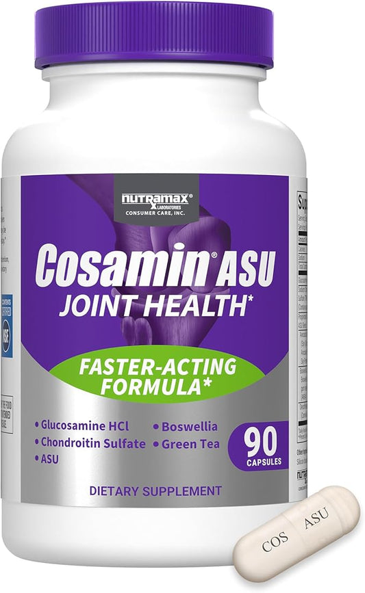 Nutramax Laboratories Cosamin® ASU Joint Health Supplement with Glucosamine, Chondroitin & ASU for Men’s & Women's Joint Health, 90 Capsules