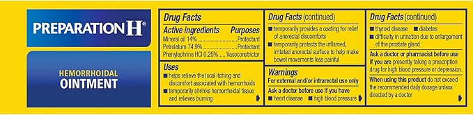 Preparation H Hemorrhoid Ointment, Itching, Burning and Discomfort Relief - 1 Oz Tube