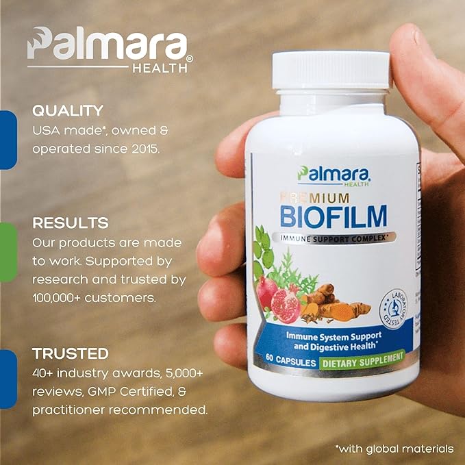 Premium Biofilm Defense Complex: Antioxidants, Herbs and Botanicals for Immune System Support & Digestive Health | 60 Capsules