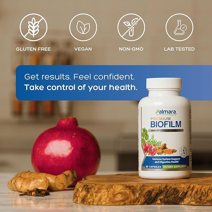 Premium Biofilm Defense Complex: Antioxidants, Herbs and Botanicals for Immune System Support & Digestive Health | 60 Capsules