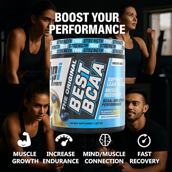 BPI Sports Best BCAA Powder - Muscle Recovery Support - Branched Chain Amino Acids | Building Blocks of Protein and Muscle - Post Workout Recovery – Hydration - Blueberry Lemonade, 30 Servings