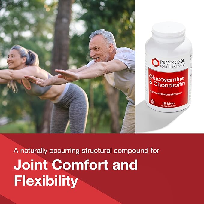 PROTOCOL FOR LIFE BALANCE Glucosamine & Chondroitin - Joint Support - Non-GMO & Dairy Free - 120 Tablets
