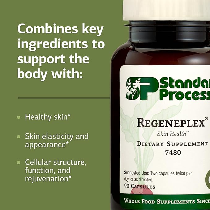 Standard Process Regeneplex - Skin Health Supplement with Vitamin C & Zinc - Supports Cellular Function - Gluten-Free - 90 Capsules (45 Servings)