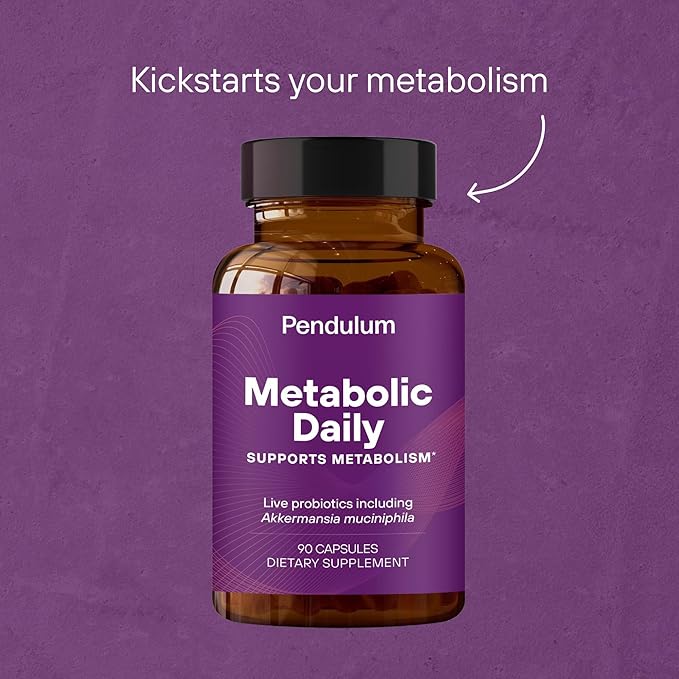 Pendulum Metabolic Daily - Multi-Strain Probiotic with Akkermansia muciniphila to Support Metabolism and Sustain Energy Levels - for Women and Men - 90 Capsules (1 Pack)