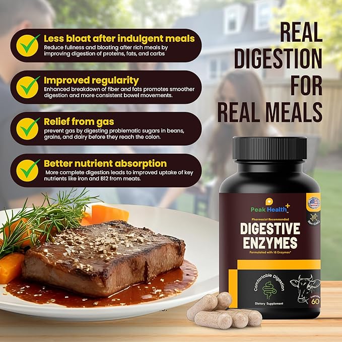 Digestive Enzymes for Carnivores – Pharmacist Formulated Supplement for Meat, Carbs, Fat, Milk and Vegetable Digestion – 8 Week Supply – Made in USA
