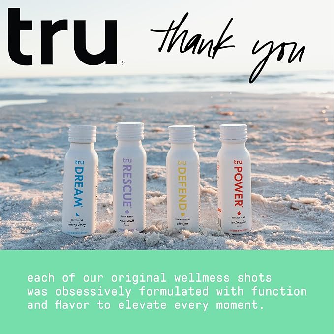 Tru Focus Shots, Nootropic Energy Drink with Yerba Mate, L Theanine & Natural Caffeine, Vegan Wellness Shot with Zero Sugar & Calories, Gluten Free, Keto Friendly, Apple Kiwi Flavor, 2 FL OZ, 12 Pack