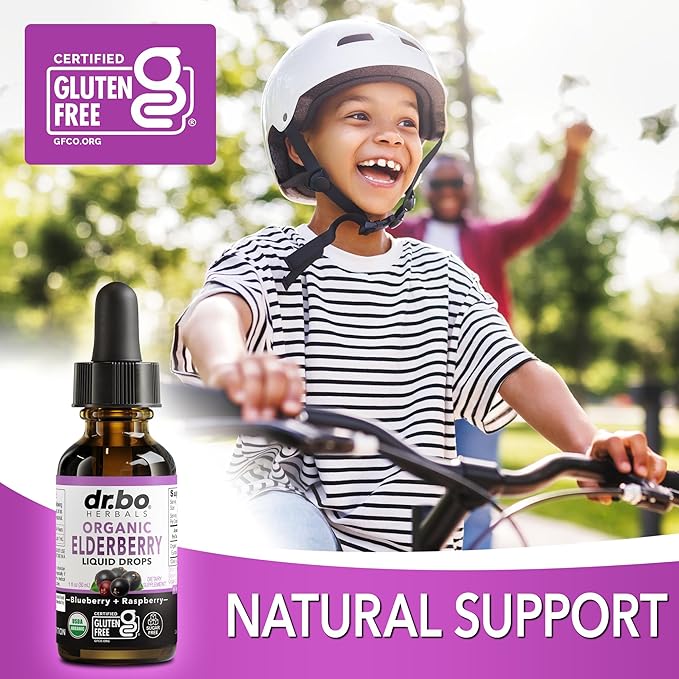 Elderberry Syrup Organic Liquid Drops - Sugar Free Immune Support Supplement for Adults & Kids, Ages 1 Immune Booster - Pure Organic Elderberry Syrup Liquid Drops Tincture Extract Concentrate 1 Fl Oz