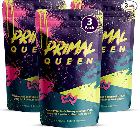 Female-Optimized Beef Organ Superfood Supplement (Beef Liver, Kidney, Heart, & 3 More) - 100% Grass Fed, Pasture Raised Cattle - Balance Hormones, Energy, & More for Women (Pack of 3)