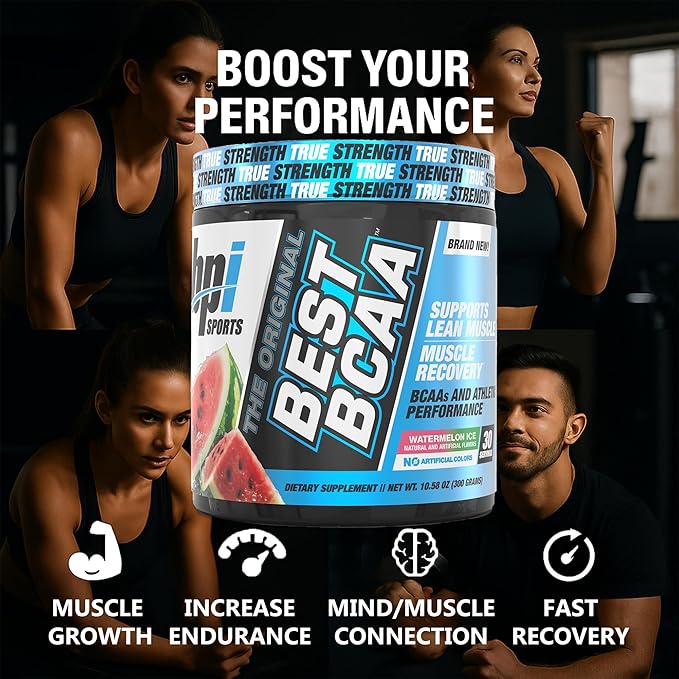 BPI Sports Best BCAA Powder - Muscle Recovery Support - Branched Chain Amino Acids | Building Blocks of Protein and Muscle - Post Workout Recovery – Hydration - Watermelon Ice, 30 Servings