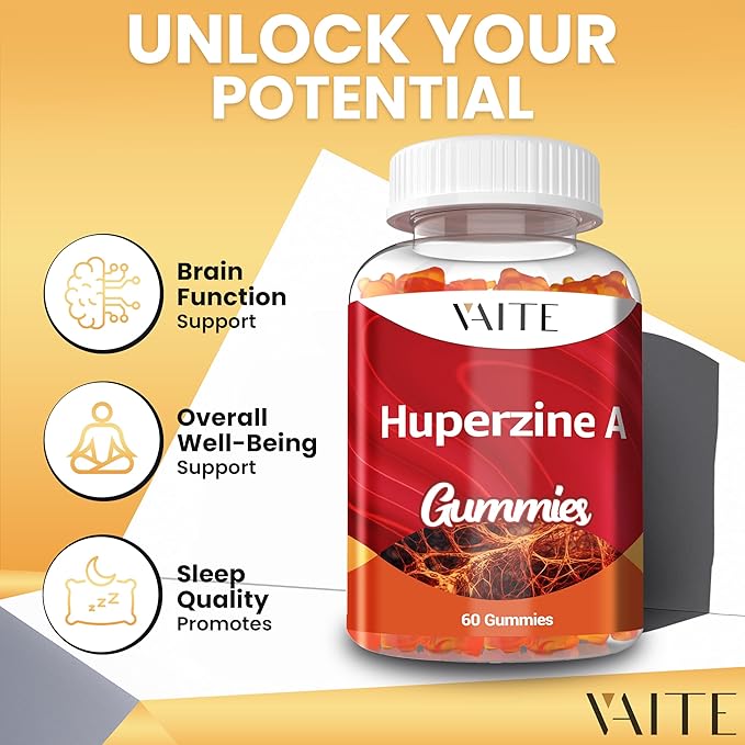 Huperzine A Supplement 200 mcg Gummies - Brain Supplements for Memory and Focus, Supports Cognitive Function & Mental Clarity - for Men, Women & Seniors - Non-GMO, Gluten-Free, 60 Vegan Chewables