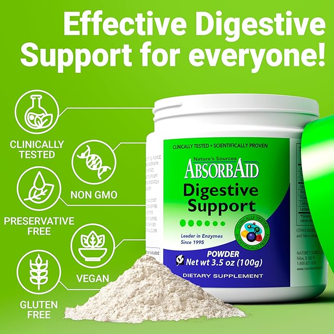 AbsorbAid Digestive Enzymes 100 Grams, Proven to Increase Vital Nutrient Absorption by up to 71%