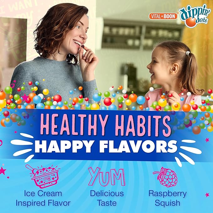 Dippin' Dots - Biotin Collagen Gummies for Women and Men - Hair, Skin & Nails Support - 10,000 mcg Biotin - Vegetarian, Non-GMO, Gluten-Free (60 Count)