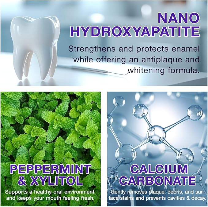 Toothpaste Tablets - 150PCS Nano Hydroxyapatite Long-Lasting Freshness Fluoride Free Plastic Free Natural Peppermint Flavor Compact Portable Travel Toothpaste Tablets