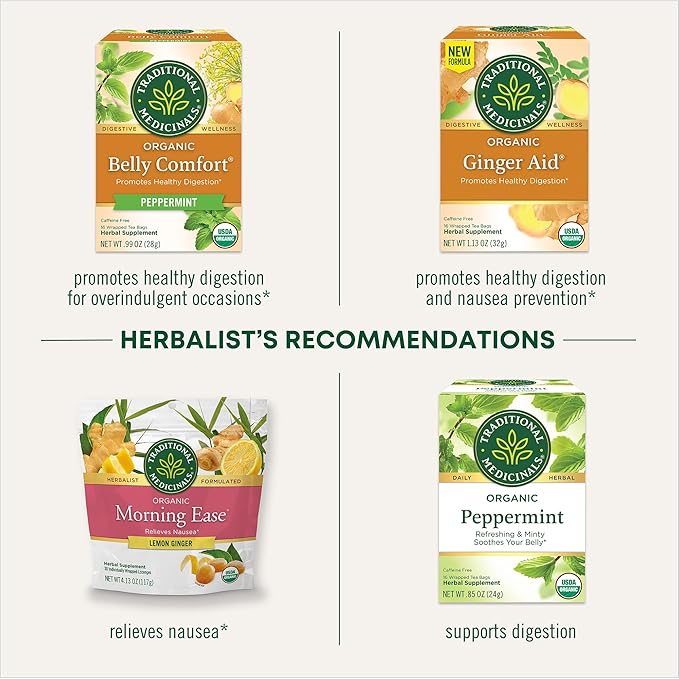 Traditional Medicinals, Organic Belly Comfort Lozenges Lemon Ginger, Relieves Nausea, 30 Individually Wrapped Lozenges