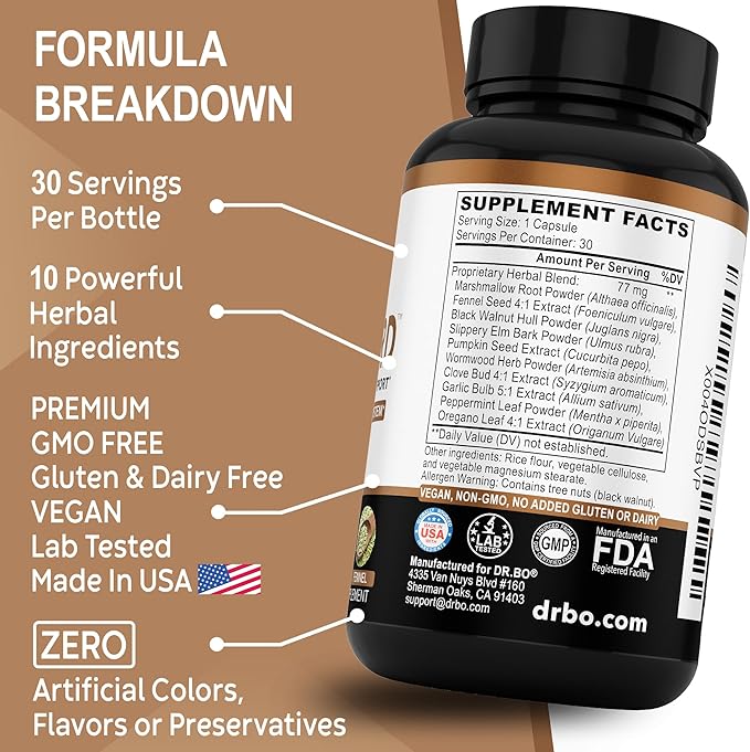 ParaGuard Cleanse Detox Pills - Intestinal Guard Formula Supplement with Black Walnut Wormwood Clove & Oregano Pills - Adults Natural Herbal Intestine Body Gut Cleanser Adults Complete Kit 30 Capsules