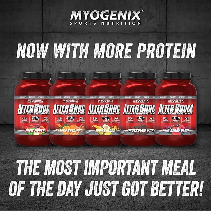 Myogenix Aftershock Post Workout — Muscle Growth Whey Protein Powder — Speeds Up Muscle Growth and Recovery — Supports Joint Health and Replenishes Glycogen — Fruit Punch, 3 lbs