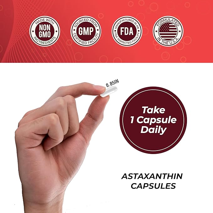 SUPER SUPPLEMENTS Astaxanthin 12mg, 60 Softgels, 2 Month Supply | Premium Astaxanthin Antioxidant | Fresh Microalgae Source | Supports Eye, Joint, Internal Circulation, Skin Health & Natural Tanning