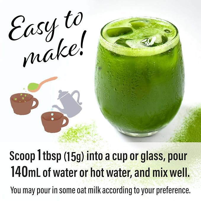 YAMASAN KYOTO UJI Japanese Oat Milk Matcha Latte, Uji Matcha Ceremonial Grade with Oat Milk Instant Latte Mix, Dairy-Free, 100% Plant Based, Vegan, Gluten-Free, No Refined Sugar, Made in Japan 3.5OZ(100g)