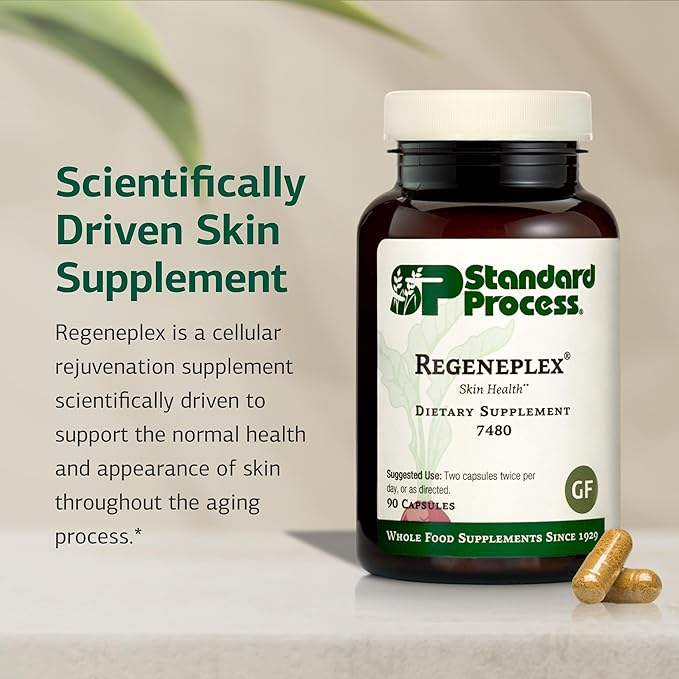 Standard Process Regeneplex - Skin Health Supplement with Vitamin C & Zinc - Supports Cellular Function - Gluten-Free - 90 Capsules (45 Servings)