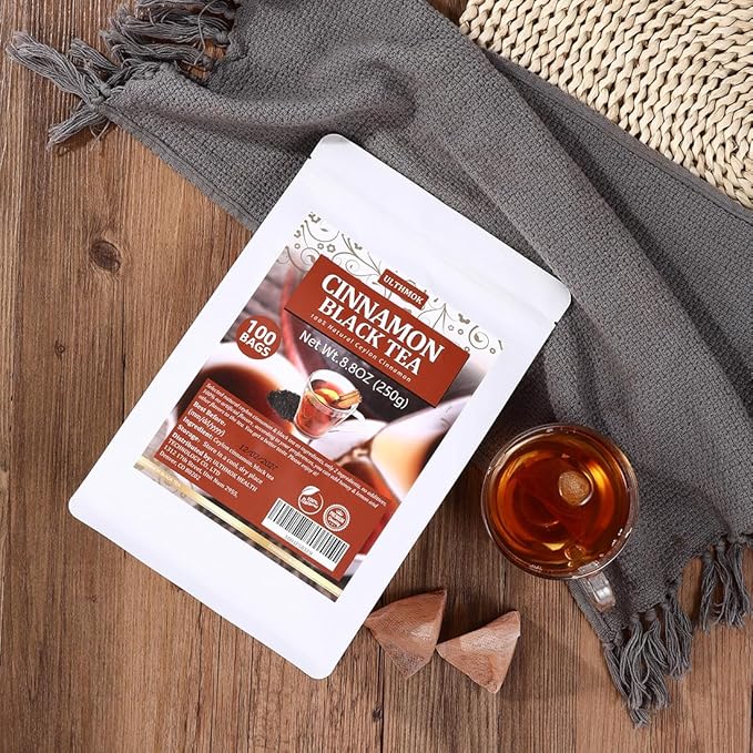 Premium 100 Cinnamon Black Tea Bags,Made with Natural Ceylon Cinnamon & Ceylon Black Tea, 100% No Artificial Flavors & No Additives.