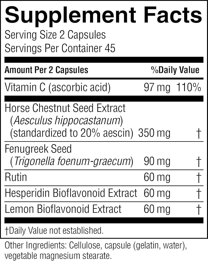 Nature's Sunshine Vari-Gone, 90 Capsules, Varicose Vein Supplements with 7 Powerful Herbs and Nutrients That Support Circulation for Vein Health, Strength, and Function