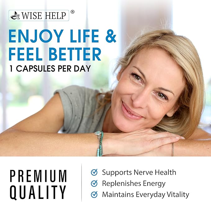 Neuropathy Support Natural Nerve Discomfort Relief - Made in USA - Nerve Antioxidant for Trigeminal Neuralgia, Diabetic & Peripheral Neuropathy - Hands, Neck, Feet & Toes Treatment Formula - 60 Caps