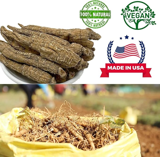 Wisconsin American Ginseng, American Wisconsin Ginsengss Slices Root 西洋参/花旗参 Energy for Men & Women Ginseng in Soup, Tea Smoothies 4 Ounce Box of 2 Medium Long-Branch