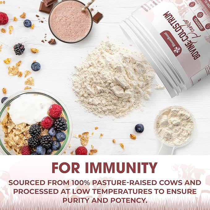 Bovine Colostrum Supplement, 3000mg per Serving, 200 Grams, Gut Health, Brain & Immune Health,Muscle Recovery & Wellness, Grass-Fed Colostrum Powder, Non-GMO, All-Natural