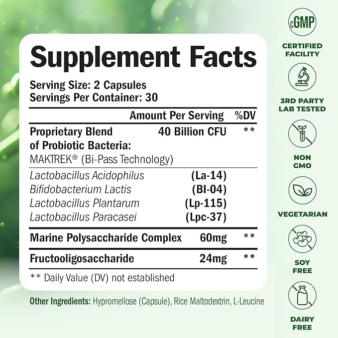 Probiotic 40 Billion CFU - Bifidus Probiotics (Probióticos) and Daily Immune Balance Probiotics for Gut and Digestive Health - 4 Clinically-Studied Strains - Shelf Stable - Dairy & Soy-Free - Non-GMO